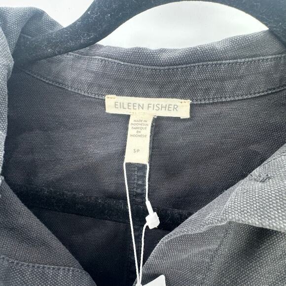 EILEEN FISHER Classic Collar Jacket Long Sleeve Black Size Small NWT - Picture 10 of 12